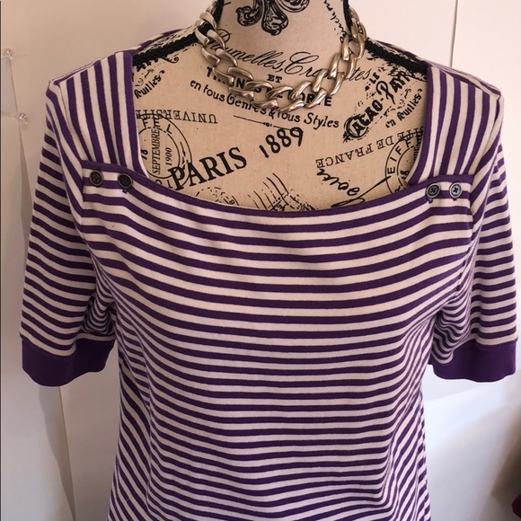 American Living Purple pullover top 100 percent cotton - Picture 2 of 7